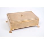 Fine quality gold (9ct) table box of rectangular form,