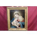 After Sassoferrato, 18th century oil on canvas - The Madonna and Child, in carved giltwood frame,