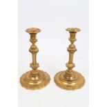 Pair 19th century ormolu candlesticks in the 17th century manner,