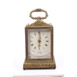 Early 20th century Continental carriage clock with French eight day movement and lever escapement