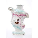 Unusual 18th century Derby rococo scroll moulded vase, circa 1756 - 1758,