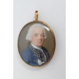 John Smart (1741 - 1811), watercolour on ivory - miniature portrait of a gentleman,