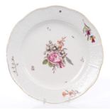 Mid-18th century Meissen plate,