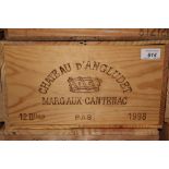 Twelve bottles - Chateau D'Angludet Margaux-Cantenac 1998,