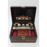 Victorian Coromandel ladies' toilet box with mahogany lining,