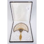 Fine quality Belle Époque gem set hand-held fan in the Egyptian revival taste,