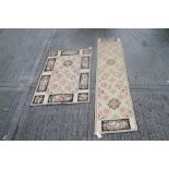 Two French Aubusson-style rugs,