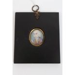 English School (early 18th century), watercolour on ivory - miniature portrait of a Gentleman,