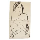 *Robert Colquhoun (1914 - 1962), ink and wash study - a figure, unframed, 37cm x 21cm.