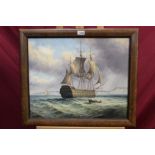 James Hardy, 20th century oil on canvas laid on board - shipping off the Dover coast, signed,