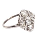 Art Deco diamond cluster ring,