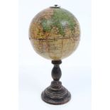 Late 19th century miniature terrestrial desk globe by N. K.