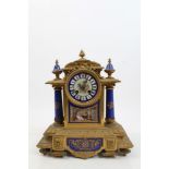 19th century French mantel clock with eight day movement, signed - Japy Frères, striking on a bell,