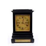 Mid-19th century mantel clock with eight day twin-fusee movement striking on a gong,