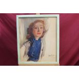 Edmond Soussa (1898 - 1989), oil on board - portrait of a lady, signed and dated 1939,