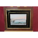 Pair late 19th century Neapolitan School gouaches - Naples Harbour by daylight and moonlight,