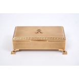 Fine quality gold (9ct) dressing table box of rectangular form,