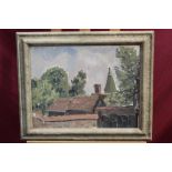 Edgar Northfield, early 20th century oil on artists board - landscape with oast house, signed,