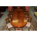 Good quality extensive George III-style mahogany dining room suite by Redman & Hale,