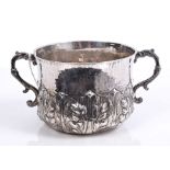 Late Victorian Britannia Standard silver porringer of conventional form,