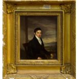 George III period English School oil on copper panel - portrait of a gentleman, Joseph Hadfield,