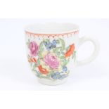 18th century Bow polychrome coffee cup with painted floral sprays CONDITION REPORT