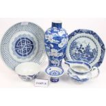 Collection of 18th and 19th century Chinese export blue and white ceramics - including vases,