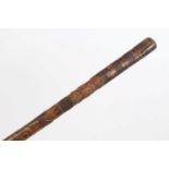 Unusual 19th century Mexican walking stick of Mexican revolutionary interest - carved and