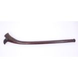 Fine 19th century Fijian Kiakavo (Gunstock) war club of dense hardwood with curved head with