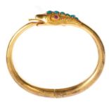 Good quality mid-19th century snake bangle,