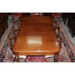 Early Victorian mahogany extending dining table,