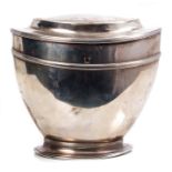 Early 19th century Dutch silver locking tea caddy of ovoid form,