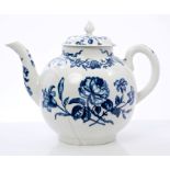 18th century Worcester blue and white punch pot and cover, circa 1770,