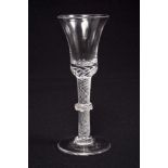 Georgian wine glass, circa 1760, with bell-shaped bowl,