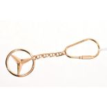 Gold (9ct) key ring with Mercedes-Benz fob, 9cm CONDITION REPORT 8.