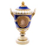 Fine late 18th century Berlin porcelain urn-shaped vase and cover with gilt,