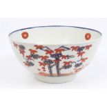 Late 18th century Liverpool polychrome slop bowl with Imari palette floral decoration, 15.