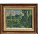 Hubert Lindsay Wellington (1879 - 1967), oil on board - Bessy-Sur-Cure, 1928, in gilt frame,