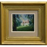 *Felix Kelly (1914 - 1994), oil on board - Lythanger, Empshott, in glazed gilt frame, 13.5cm x 17.