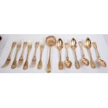 Fine quality early 19th century French high grade silver gilt dessert set - comprising six pairs