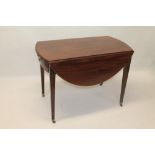 Regency mahogany and boxwood line-inlaid Pembroke table,