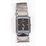 Gentlemen's Rado Jubilé wristwatch with quartz movement, the rectangular dial with date aperture,