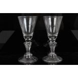 Pair of Georgian wine glasses circa 1725,