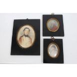 English School (circa 1790) watercolour on ivory - miniature portrait of a gentleman officer,