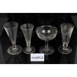 Collection of late 18th / early 19th century ale flutes - fourteen of wrythen form and five