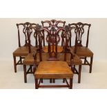 Good quality set of six George III-style Chippendale influence dining chairs,