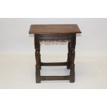 17th century oak joint stool,
