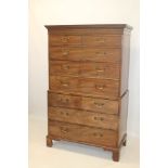 George III mahogany chest on chest,