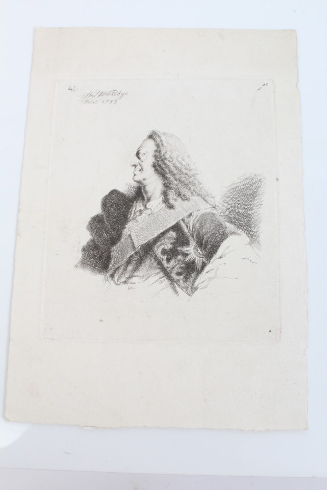 Thomas Worlidge, a portrait engraving of King George III, - Image 2 of 3