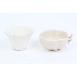 Antique Chinese blanc-de-chine tea bowl of five lobed form,